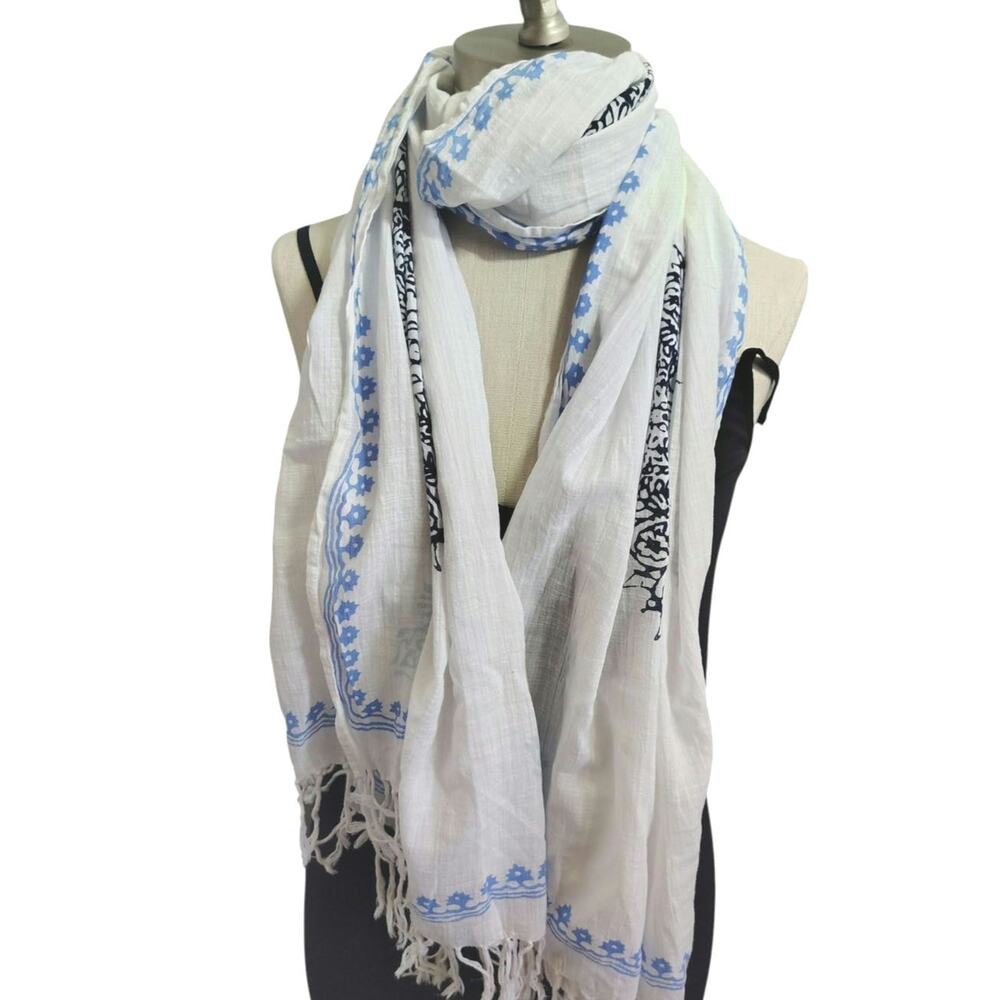 Lucky Brand Unisex Bohemian Scarf white OS